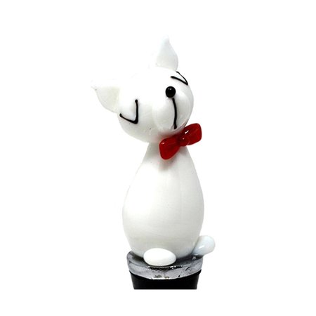 LS ARTS Fancy White Cat Bottle Stopper BS-534